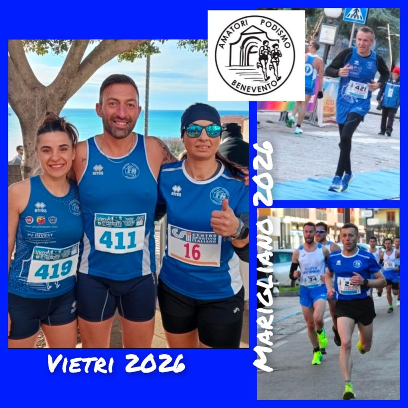 Dalla costa di Vietri S.M. (Sa) all'entroterra di Marigliano (Na)  brillano i colori di Amatori Podismo Benevento